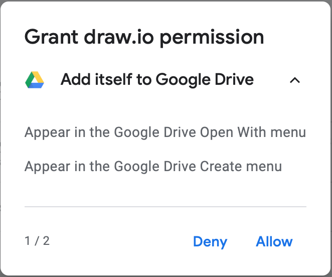 Authorise draw.io and diagrams.net to read and store diagrams in your Google Drive